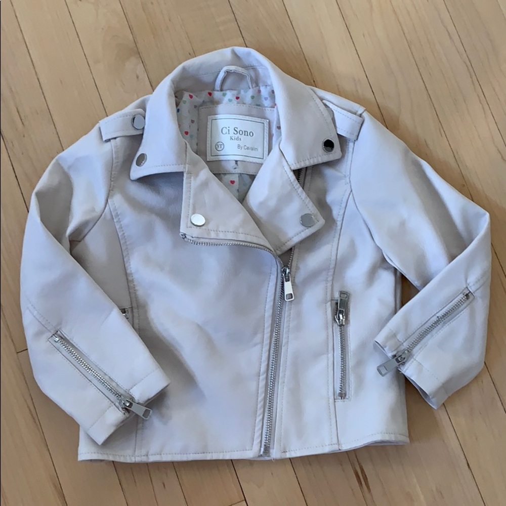 Kids faux leather moto jacket